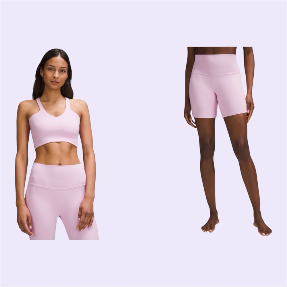 Lululemon Sports Bra and Align Shorts Pink Set